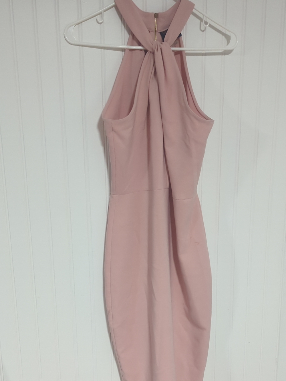 Just...Taylor Dusty Rose Halter Midi Sheath Dress